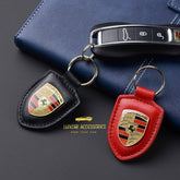 Porsche Authentic Leather Keychain.