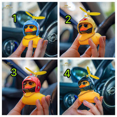 Cool Rider Duck β Spinning Helmet Car Dashboard Decor