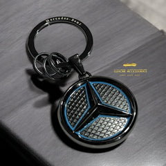 Mercedes-Benz Gunmetal Grey & Electric Blue Outline Keyring