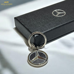 Mercedes-Benz Silver & White Outline Keyring