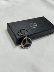 Mercedes-Benz Silver & White Outline Keyring