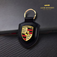 Porsche Authentic Leather Keychain.