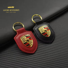 Porsche Authentic Leather Keychain.