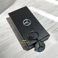 Mercedes-Benz Gunmetal Grey & Electric Blue Outline Keyring