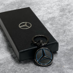 Mercedes-Benz Gunmetal Grey & Electric Blue Outline Keyring
